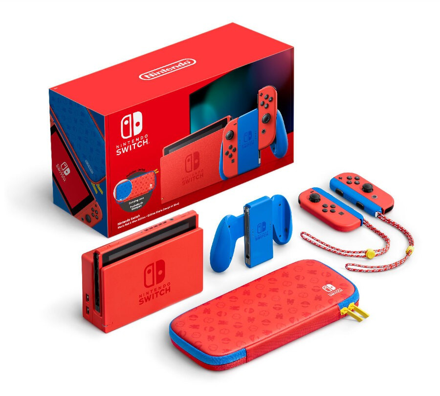 NINTENDO SWITCH CONSOLE ENHANCED MARIO RED & BLUE LIMITED EDITION (MAXSOFT WARRANTY) - Gamers Hideout